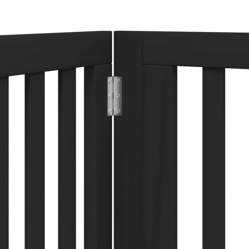 vidaXL fekete nyárfa 4 paneles összecsukható kutyakapu ajtóval 320 cm