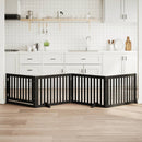 vidaXL fekete nyárfa 4 paneles összecsukható kutyakapu ajtóval 320 cm