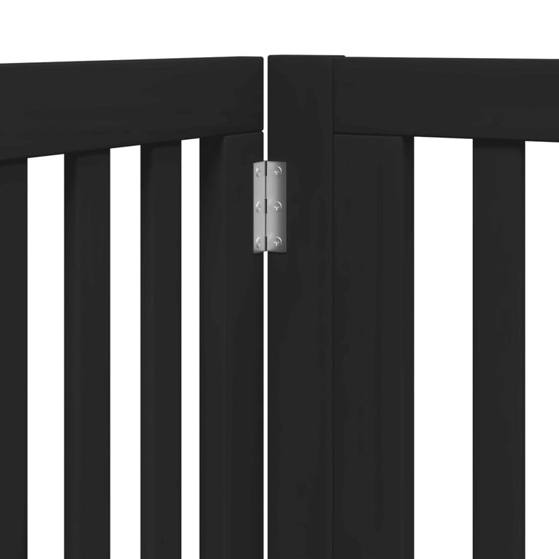 vidaXL fekete nyárfa 4 paneles összecsukható kutyakapu ajtóval 320 cm