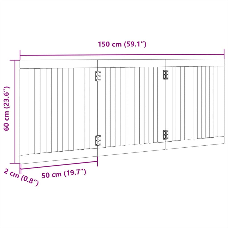 vidaXL barna nyárfa 3 paneles összecsukható kutyakapu 150 cm