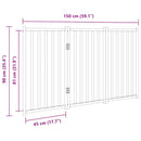 vidaXL összecsukható kutyakapu 3 panellel, 150 cm, tömör fenyőfa