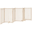 vidaXL tömör fenyőfa kutyakapu összecsukható ajtóval, 6 panel, 300 cm