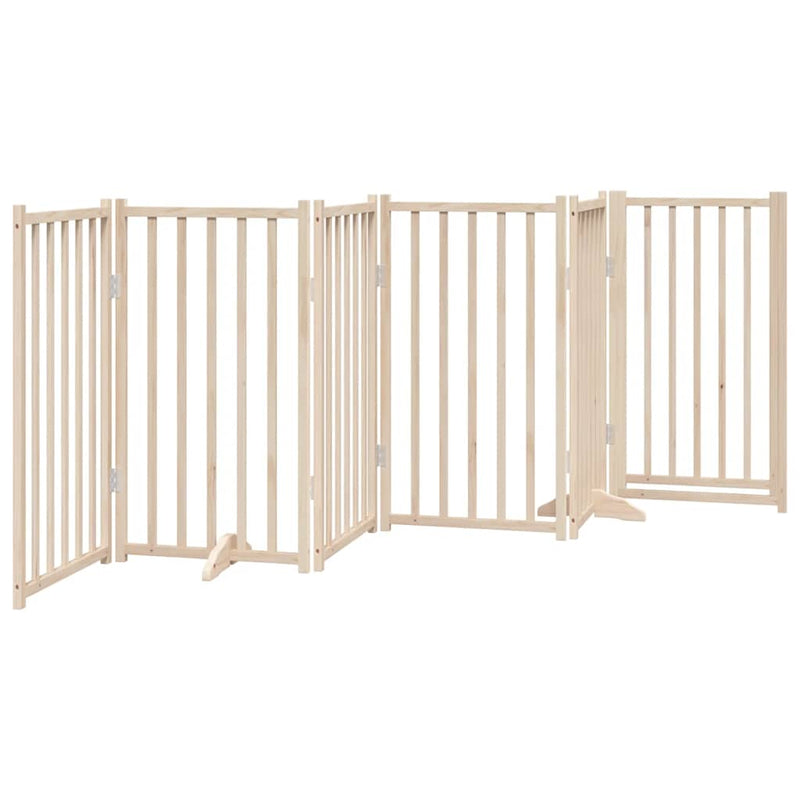 vidaXL tömör fenyőfa kutyakapu összecsukható ajtóval, 6 panel, 300 cm