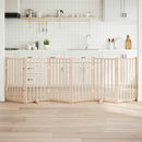 vidaXL tömör fenyőfa kutyakapu összecsukható ajtóval, 6 panel, 300 cm