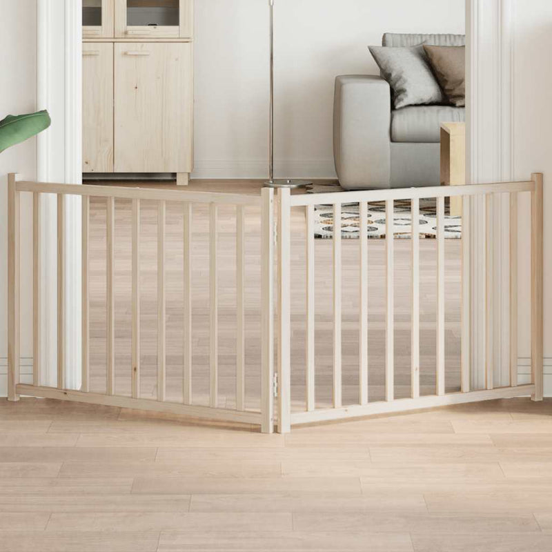 vidaXL tömör fenyőfa 2 paneles összecsukható kutyakapu 160 cm