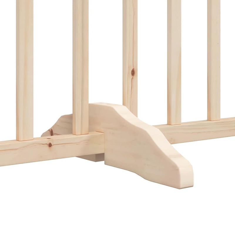 vidaXL tömör fenyőfa kutyakapu összecsukható ajtóval, 4 panellel, 320 cm