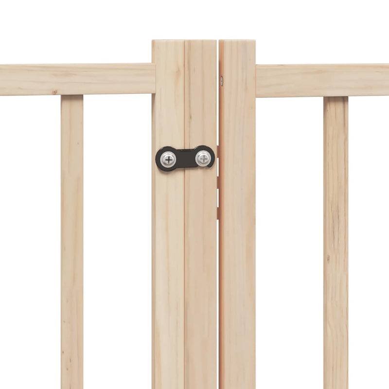 vidaXL tömör fenyőfa kutyakapu összecsukható ajtóval, 4 panellel, 320 cm