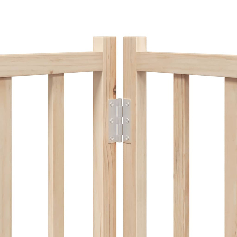 vidaXL tömör fenyőfa kutyakapu összecsukható ajtóval, 4 panellel, 320 cm