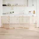 vidaXL tömör fenyőfa kutyakapu összecsukható ajtóval, 4 panellel, 320 cm