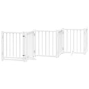 vidaXL fehér tömör fa 6 paneles összecsukható kutyakapu ajtóval 300 cm