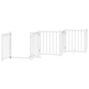 vidaXL fehér tömör fa 6 paneles összecsukható kutyakapu ajtóval 300 cm