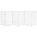 vidaXL fehér tömör fa 6 paneles összecsukható kutyakapu ajtóval 300 cm