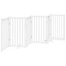 vidaXL fehér tömör fa 6 paneles összecsukható kutyakapu ajtóval 300 cm