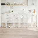 vidaXL fehér tömör fa 6 paneles összecsukható kutyakapu ajtóval 300 cm