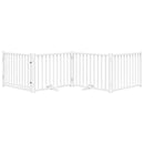 vidaXL fehér tömör fa 4 paneles összecsukható kutyakapu ajtóval 320 cm