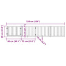 vidaXL fehér tömör fa 4 paneles összecsukható kutyakapu ajtóval 320 cm