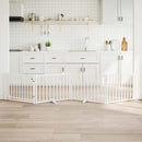 vidaXL fehér tömör fa 4 paneles összecsukható kutyakapu ajtóval 320 cm