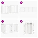 vidaXL fehér tömör fa 4 paneles összecsukható kutyakapu ajtóval 320 cm