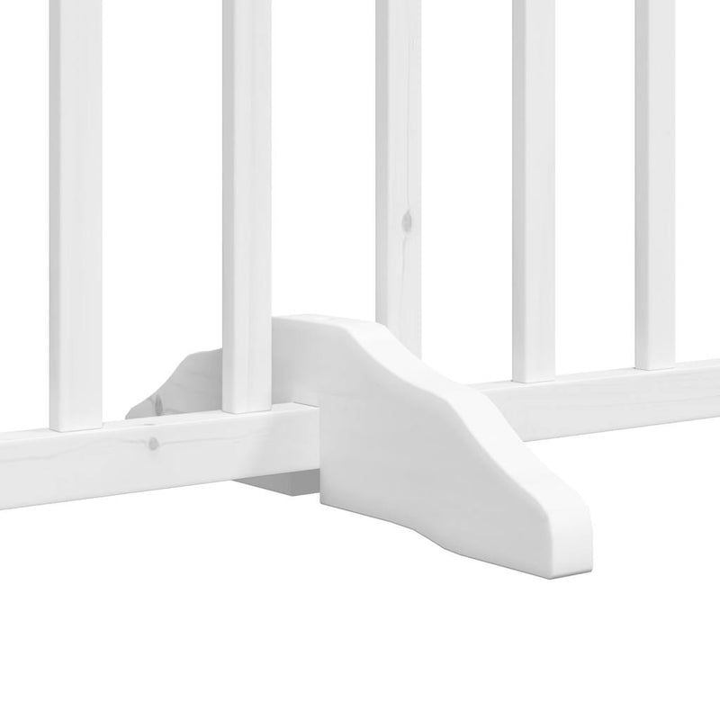 vidaXL fehér tömör fa 4 paneles összecsukható kutyakapu ajtóval 320 cm