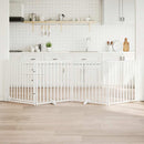 vidaXL fehér tömör fa 4 paneles összecsukható kutyakapu ajtóval 320 cm