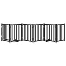 vidaXL fekete tömör fa 6 paneles összecsukható kutyakapu ajtóval 300cm