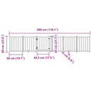 vidaXL fekete tömör fa 6 paneles összecsukható kutyakapu ajtóval 300cm