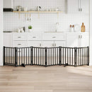 vidaXL fekete tömör fa 6 paneles összecsukható kutyakapu ajtóval 300cm