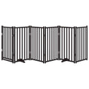vidaXL fekete tömör fa 6 paneles összecsukható kutyakapu ajtóval 300cm