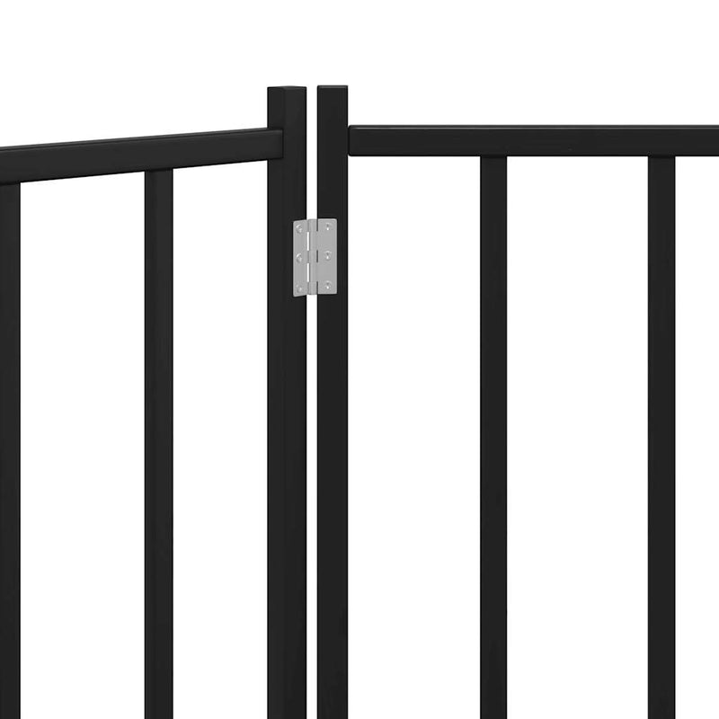vidaXL fekete tömör fenyőfa 2 paneles összecsukható kutyakapu 160 cm