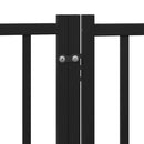 vidaXL fekete tömör fa 4 paneles összecsukható kutyakapu ajtóval 320cm