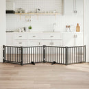 vidaXL fekete tömör fa 4 paneles összecsukható kutyakapu ajtóval 320cm