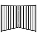 vidaXL fekete tömör fenyőfa 2 paneles összecsukható kutyakapu 160 cm