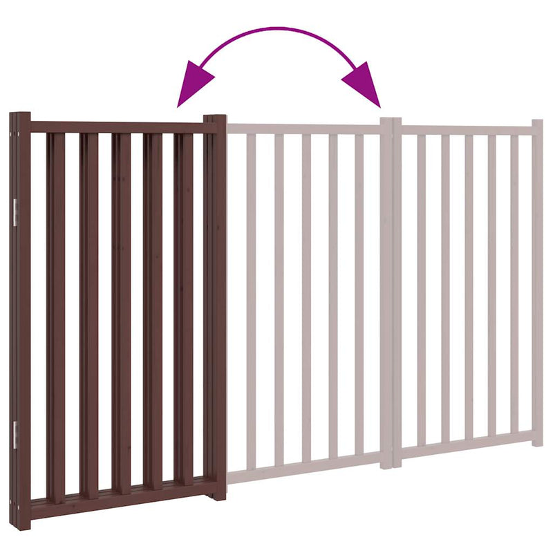 vidaXL barna tömör fenyőfa 3 paneles összecsukható kutyakapu 150 cm