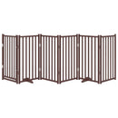vidaXL barna tömör fa 6 paneles összecsukható kutyakapu ajtóval 300 cm