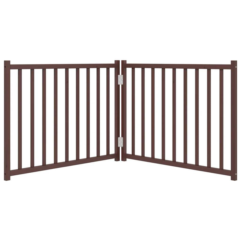 vidaXL barna tömör fenyőfa 2 paneles összecsukható kutyakapu 160 cm