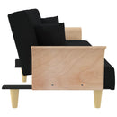 vidaXL fekete szövet kanapéágy karfákkal