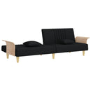 vidaXL fekete szövet kanapéágy karfákkal