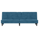 vidaXL kék bársony kanapéágy pohártartókkal