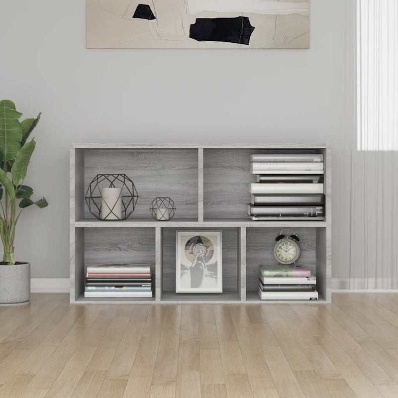 vidaXL szürke sonoma színű fa könyv-/tálalószekrény 50x25x80 cm
