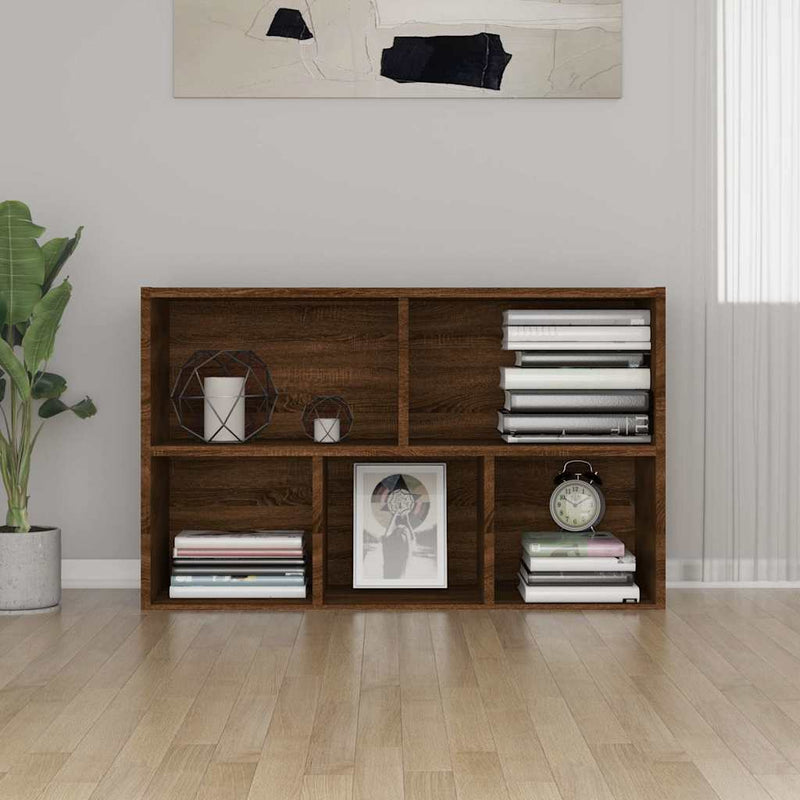 vidaXL barna tölgyszínű szerelt fa könyv-/tálalószekrény 50x25x80 cm