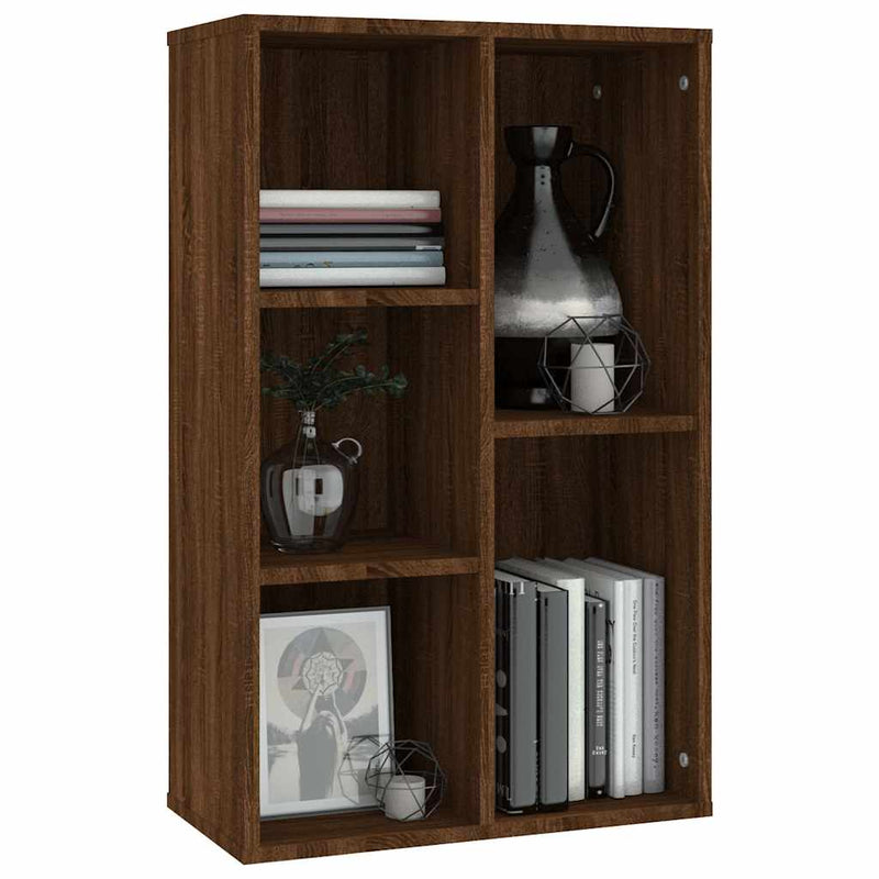 vidaXL barna tölgyszínű szerelt fa könyv-/tálalószekrény 50x25x80 cm