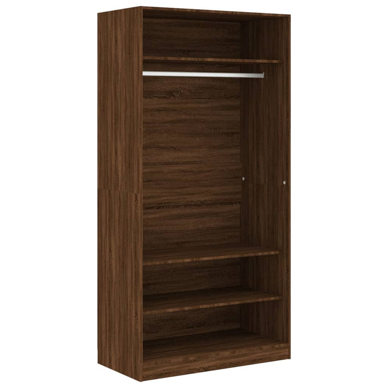 vidaXL barna tölgy színű szerelt fa ruhásszekrény 100 x 50 x 200 cm