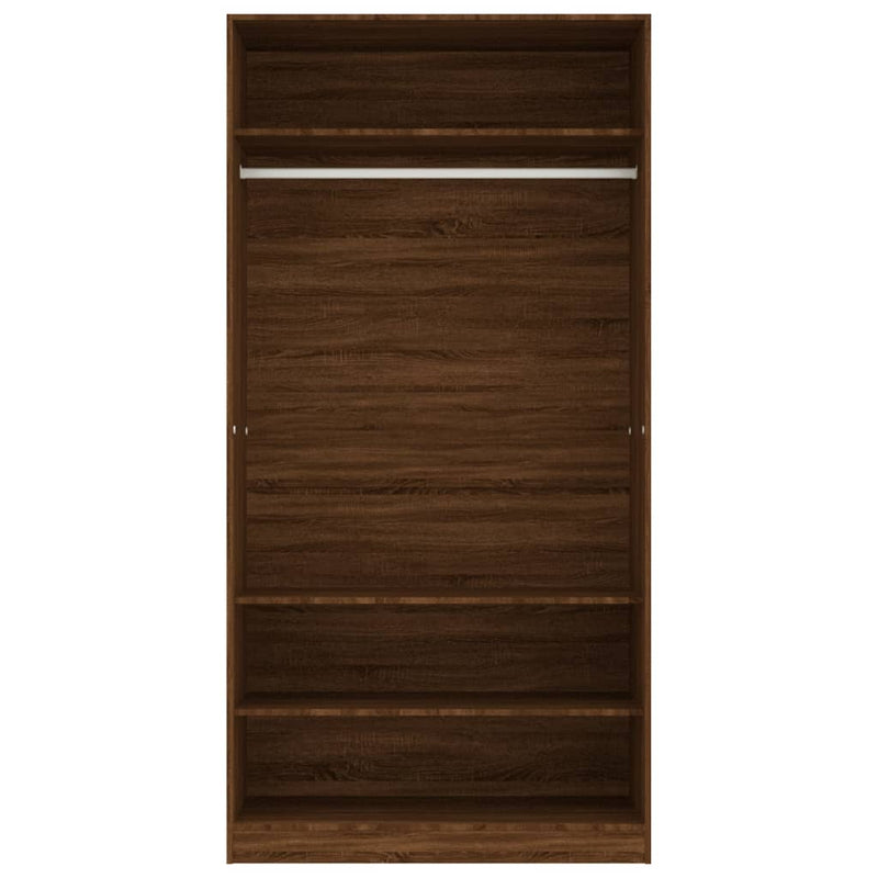 vidaXL barna tölgy színű szerelt fa ruhásszekrény 100 x 50 x 200 cm
