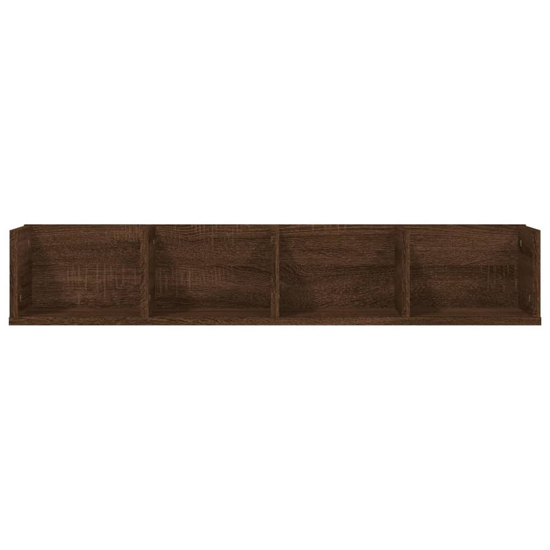 vidaXL barna tölgy színű szerelt fa fali CD-polc 100 x 18 x 18 cm