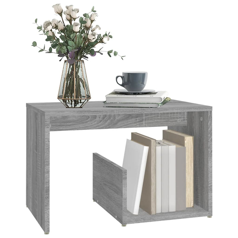 vidaXL szürke sonoma színű szerelt fa kisasztal 59x36x38 cm