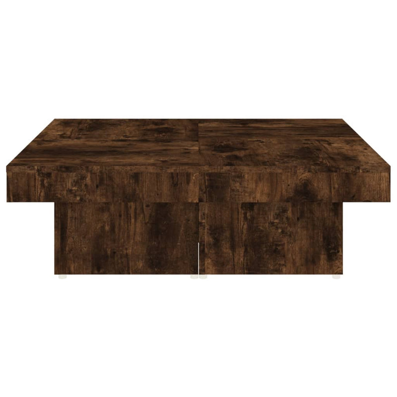 vidaXL füstös tölgy színű szerelt fa dohányzóasztal 90x90x28 cm