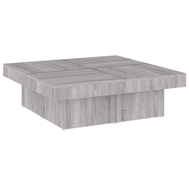 vidaXL szürke sonoma színű szerelt fa dohányzóasztal 90 x 90 x 28 cm