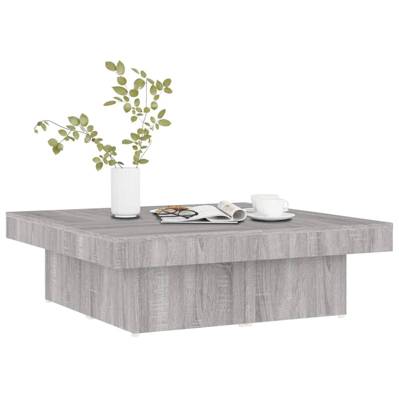 vidaXL szürke sonoma színű szerelt fa dohányzóasztal 90 x 90 x 28 cm