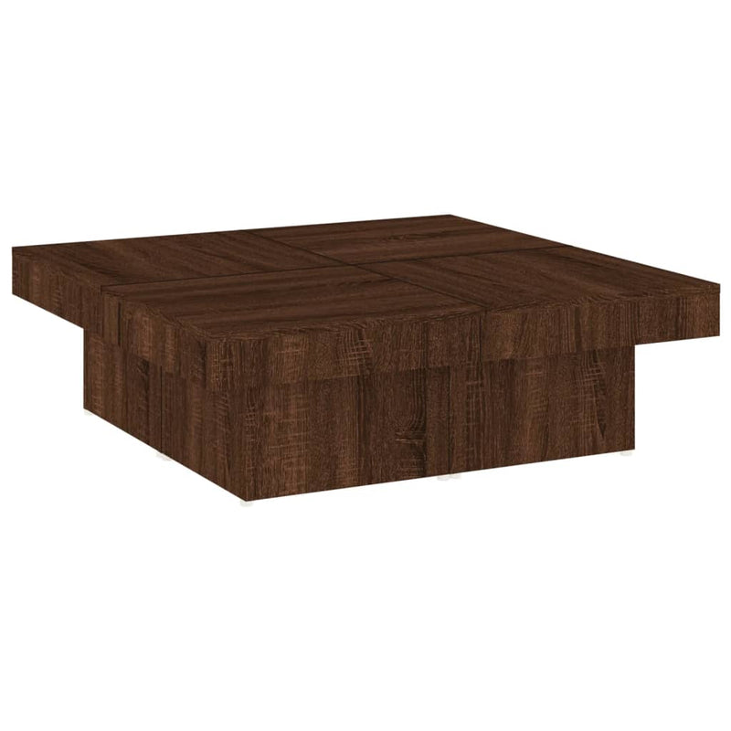 vidaXL barna tölgyszínű szerelt fa dohányzóasztal 90x90x28 cm