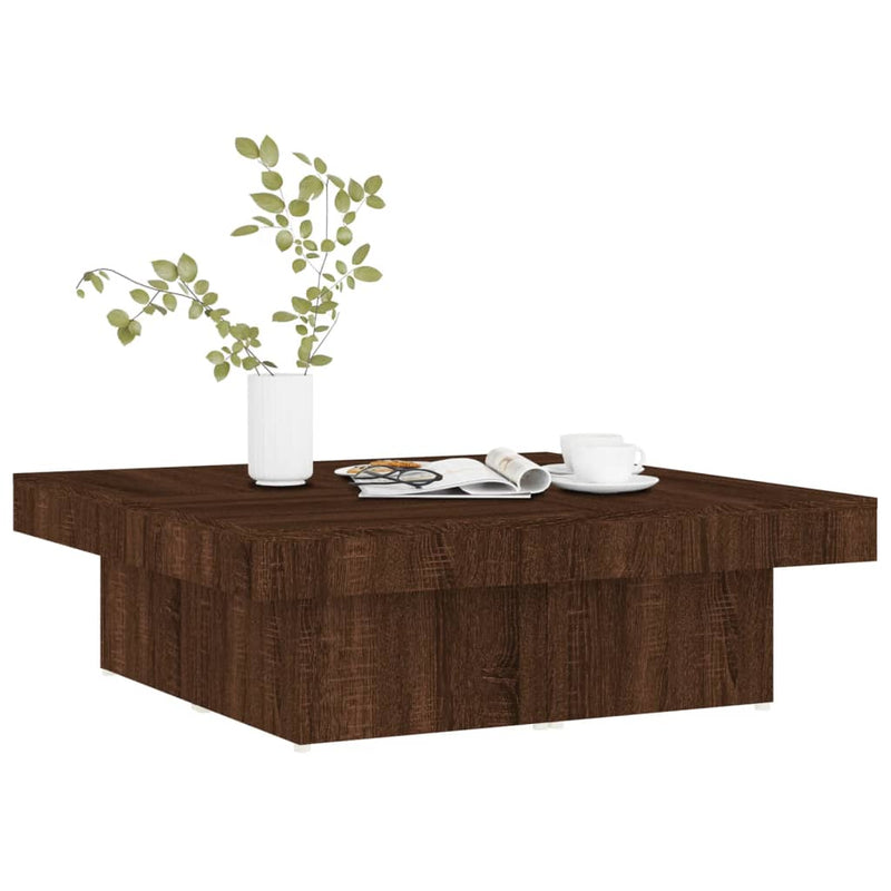 vidaXL barna tölgyszínű szerelt fa dohányzóasztal 90x90x28 cm